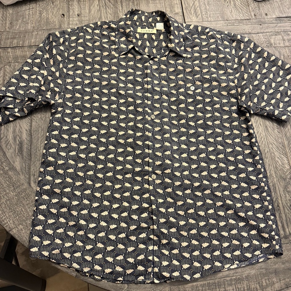 Summa Silk‎ Blend Hawaiian Silk Shirt Size Large Men’s - Picture 2 of 5